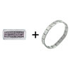 February Amethyst Color  Birthstone  Italian Charm  Bracelet   ... 