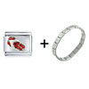 Red Studded  Sandals  Italian Charm Bracelet
