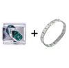 Green  Rhinestone  Sandal Italian Charm Bracelet