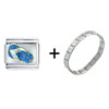 Blue Studded Sandal Italian Charm Bracelet