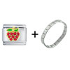 Red Studded Apple Combination Italian Charm  Bracelet 