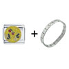Stawberry Medallion Italian Charm Bracelet
