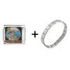 Girl Waterskiing Italian  Charm  Bracelet