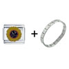 Happy  Sunflower  Face Combination Italian Charm Bracelet