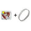 Teddy Bear With Balloons Heart Italian Charm Bracelet