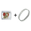 Cat In Heart Italian Charm Bracelet