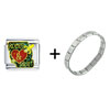 Romeo And Juliet Heart Combination Italian Charm Bracelet