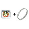 Pirate Skull Combination Italian  Charm  Bracelet