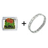  Happy  Face Mistletoe Combination Italian Charm Bracelet