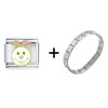  Happy Face  Bunny Combination Italian Charm Bracelet