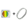Happy Face  Rainbow  Italian Charm Bracelet