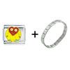 Happy  Heart  Italian Charm  Bracelet 