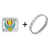 Heart Hot Air  Balloon  Italian Charm Bracelet