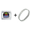  Flying  Saucer Alien Italian Charm Bracelet