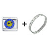 Cool Blue Sun Combination Italian Charm Bracelet