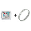 Ice Skating Polar  Bear  Italian Charm Bracelet