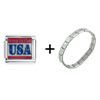 Born In The Usa Italian  Charm  Bracelet