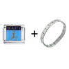  Chinese   Beauty  Blue Italian Charm Bracelet