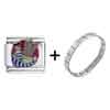 Man With  French  Bread Italian Charm Bracelet