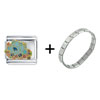 Blues Clues Blue In  Flowers   Italian  Charm Bracelet
