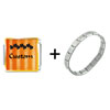 Sparkling Orange  Custom   Italian   Charm  Bracelet