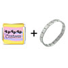 Pink Sash  Custom   Italian   Charm  Bracelet