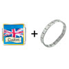 Flag Of Great Britain  Custom   Italian   Charm  Bracelet