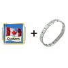 Flag Of Canada  Custom   Italian   Charm  Bracelet