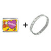 Girl With  Heart   Italian   Charm  Bracelet