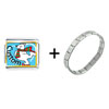 Ice Skating Winter  Bear  Italian Charm Bracelet