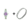 Round Purple Combination Italian Charm Bracelet
