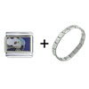  Panda   Bear  Bamboo Italian Charm Bracelet