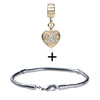 Dangling Shining Golden  Heart  Pattern European Bead Bracelet  ... 