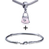 Enamel Rhinestone Handbag Dangle Bracelet Combination