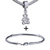  Rhinestone  Teddy Bear Dangle Bracelet Combination