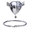 Half Half  Heart  Pattern European Bead Bracelet Combination