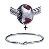 Round Shaped Red Heart Pattern European Bead Bracelet Combination
