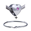October Pink Tourmaline Color Birthstone Heart Pattern  ... 