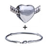 Silver Tone  Heart  Bracelet Combination