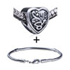  Heart  Shaped Paisley Pattern European Bead Bracelet  ... 