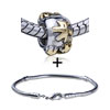 Round Shaped Abstract Golden Pattern European Bead Bracelet  ... 