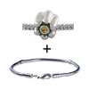 Orange  Rhinestone  Flower Bracelet Combination