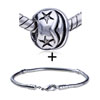 Round Shaped Five Pointed Star Pattern European Bead Bracelet Combination