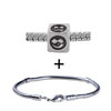 Silver Tone Mood Face Bracelet Combination