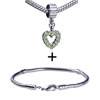 August Peridot Color Birthstone  Heart  European Bead Bracelets  ... 