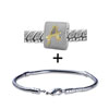 Round Gold Tone Letter A Bracelet Combination