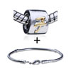 Cylindrical Shaped Letter F Pattern European Bead Bracelet Combination