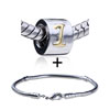 Cylindrical Shaped Letter I Pattern European Bead Bracelet  ... 