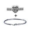 Silver Tone Heart Facial Expression Bracelet Combination