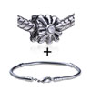 Delicate  Crystal  Flower Pattern European Bead Bracelet  ... 